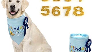 Jusjane Dog Birthday Boy Bandana Scarfs-Crown Dog Birthday...