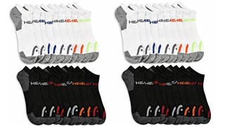 HEAD Classic No-Show Socks, White/Black, 6-12.5 (Pack of...