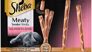 SHEBA Meaty Tender Sticks Soft Cat Treats Salmon Flavor,...