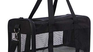 Amazon Basics Soft-Sided Mesh Pet Travel Carrier with Wheels,...