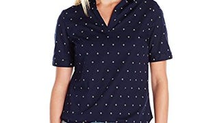 Dockers Women's Petite Short Sleeve Collar Popover Shirt,...