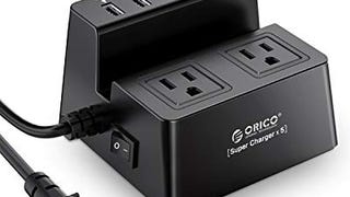 ORICO Desktop Power Strip, 2 Outlet 5 USB Charging Station,...