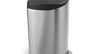 simplehuman Semi-Round Step Trash Can, Stainless Steel,...