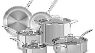 KitchenAid Tri-Ply Stainless Steel 10-Piece Cookware Set...