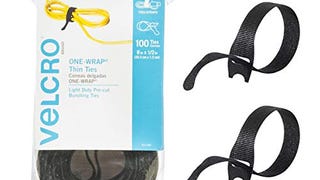 VELCRO Brand ONE-WRAP Cable Ties, 100Pk, 8 x 1/2" Black...