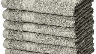 Amazon Basics Fade-Resistant Cotton Hand Towel - 6-Pack,...