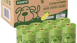 ECOOPTS 100% Compostable Dog Poop Bags,Lemon Scent Large...