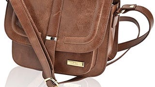 Travel Crossbody Bags for Women - Tan Real Leather Small...