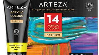 ARTEZA Acrylic Paint, Arteza Set 14 Colors, 120 ml, 4.06...