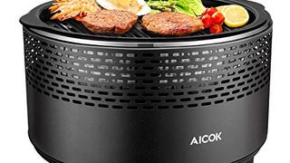 Aicok Portable Smokeless Charcoal Grill, BBQ Grill, Compact...