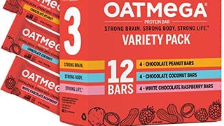 Oatmega Protein Bars, Variety Pack, 12-Count of Chocolate...
