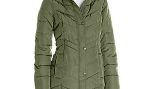 Tommy Hilfiger Women's Long Chevron-Quilted Down Coat, Army...