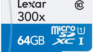 Lexar High-Performance MicroSDXC 300x 64GB UHS-I w/Adapter...
