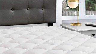 Double Thick Rayon Bamboo Mattress Topper with Fitted Skirt...