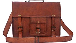 15 inch Genuine Leather Messenger Bag - Crossbody Laptop...