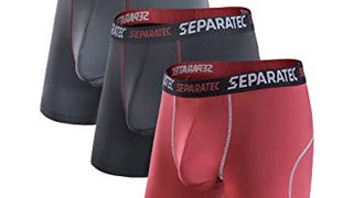 Separatec Men's 3 Pack Sport Performance Dual Pouch Boxer...