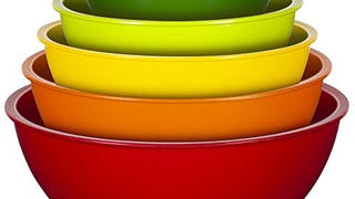 YIHONG 6 Pcs Plastic Mixing Bowls Set, Colorful Serving...