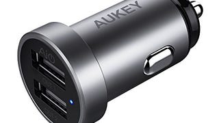 AUKEY 24W/4.8A Dual-Port USB Car Charger, Aluminum Alloy...