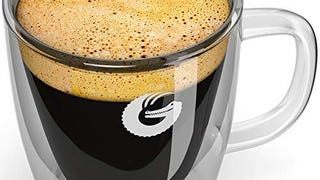 Coffee Gator Insulated Glass Mug - Hotter-For-Longer, Double-...