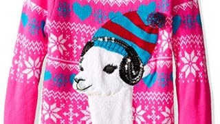 Blizzard Bay Little Girls Lama Wearing Headphones Sweater,...
