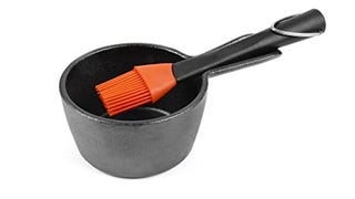 Charcoal Companion CC5099 Cast Iron Sauce Pan with Silicone...