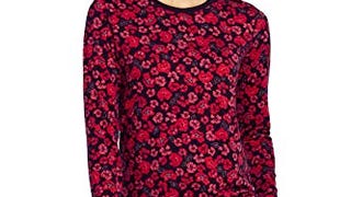 Lands' End Women Relaxed Supima Long Sleeve Crew Deep Mulberry...
