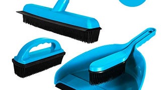 Rubber Brush Broom Dustpan Set 3 PCS Cleaning Sets Soft...