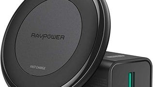 RAVPower Fast Wireless Charger 10W Max with QC 3.0 Adapter,...