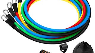 11 Pack Resistance Bands Set, Portable Home Workouts Accessories,...