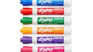 EXPO Low Odor Dry Erase Markers, Chisel Tip, Assorted Colors,...