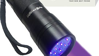 Spot's Light UV Blacklight Flashlight, Black 12 LED, Ultraviolet...