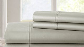 Grand Patrician 500 Thread Count 4 Piece Sheet Set, Silver,...