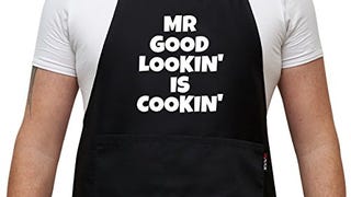 Savvy Designs Aprons for Men - Adjustable Black Apron with...