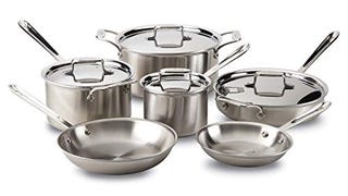 All-Clad Brushed D5 Stainless Cookware Set, Pots and Pans,...