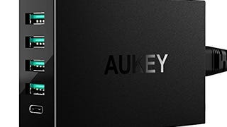 AUKEY Amp USB Charger with USB C Port & 4 USB Ports for...