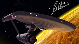 William Shatner Signed Star Trek Spaceship View 16x20...
