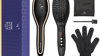 USpicy Hair Straightening Brush Anti Frizz, Adjustable...