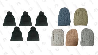 Men's and Women's Knit Caps (5-Pack)