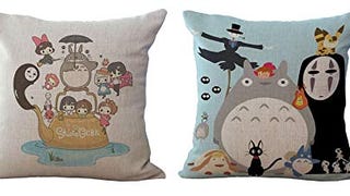 HomeTaste Pack of 2 Cute Totoro Decorative Throw Pillow...
