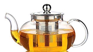 Hiware Glass Teapot with Stainless Steel Infuser & Lid,...