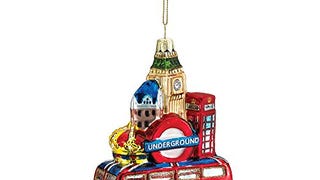 Kurt Adler Glass London City Ornament, 5-Inch