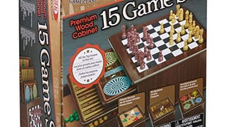 Ideal Premium Wood Cabinet 15 Game Set