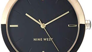 Nine West Women's Gold-Tone and Black Strap Watch, NW/...