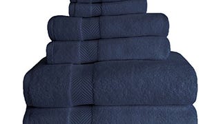 SUPERIOR Zero Twist 100% Cotton Towel Set - 6-Piece Set,...