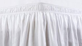 Wrap Around Bed Skirts Elastic Dust Ruffles - White Queen...