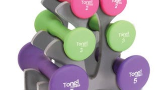 Tone Fitness 20-Pound Hourglass Dumbbell Set | Weight...