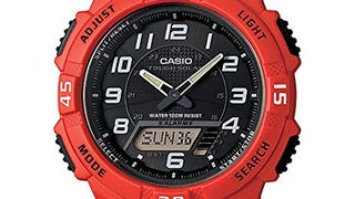 Casio Men's AQ-S800W-4BVCF Solar-Power Red Resin