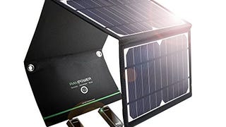 RAVPower Solar Charger 28W Solar Panel with 3 USB Ports...