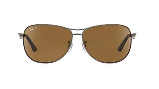 Ray-Ban Men's RB3519 Aviator Sunglasses, Matte Gunmetal/...