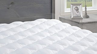 eLuxurySupply Pressure Relief Mattress Pad with Fitted...